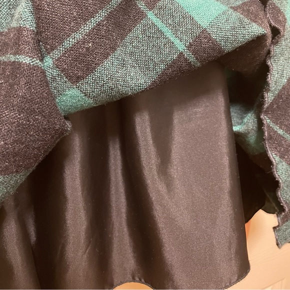 Y2k H&M mixed wool green plaid tube top dress W Size 10 - Picture 3 of 5